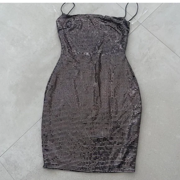 Windsor Gold Glitter Sequin Mini Dress size Small - Picture 4 of 7